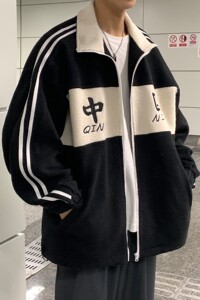 冬装 羊羔毛拼接绣花情侣衣外套织带服 H574 P108 女类图片