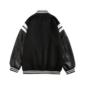 主推 冬装 pu皮拼接毛巾绣棒球服夹克棉衣加厚外套潮 H686 P118男图片