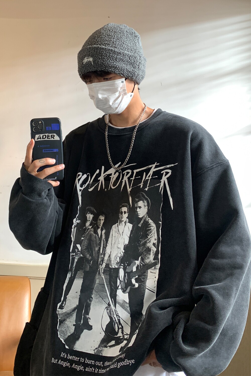 秋装新品水洗做旧美式情侣卫衣大码外套上衣H764P65男类,男装卫衣,电商A341