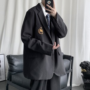 短句 JK服男女刺绣宽松情侣西装港风 学院风外套 H535 P95 男类图片