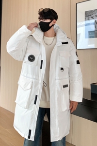 冬装新品 美式工装中长款棉服情侣连帽棉衣宽松外套男H915 P168图片
