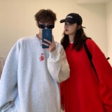 2022情侣装春装新年潮绣花情侣卫衣套头外套H703P58控78女类，男装卫衣，电商A341
