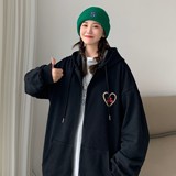 情侣装秋装彩虹弹幕字母印花连帽开衫情侣卫衣外套H668P65女类，女装卫衣/绒衫，电商A341