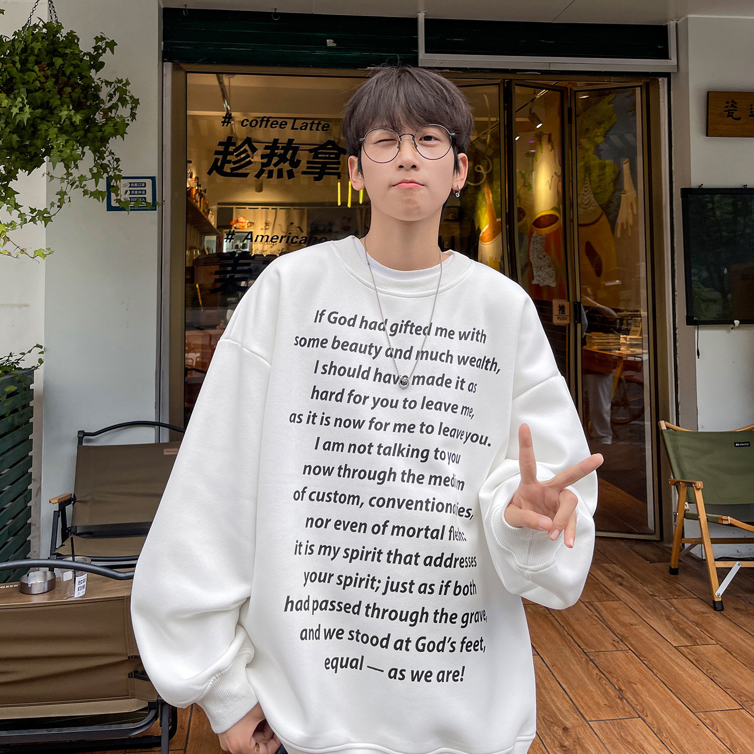 2023秋装上新高街美式休闲情侣卫衣文字印花外套上衣H860P38,男装卫衣,电商A341