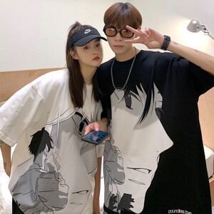 情侣装夏装 卡通动漫印花情侣短袖T恤上衣半袖 H717 P38女类图片