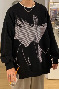 主推 中性新品 潮卡通动漫圆领套头情侣卫衣 H651 P38 女类图片