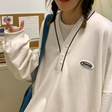 21港风秋装男女情侣卫衣学院风宽松V领外套H641P45男类控58，男装卫衣，电商A341