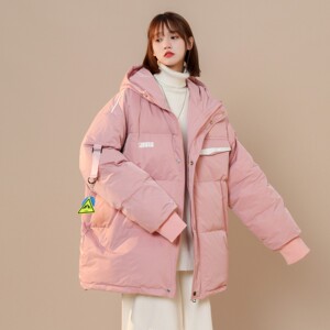 中性风 印花雪山连帽加厚保暖羽绒棉情侣棉衣外套 H695 P128 女类图片