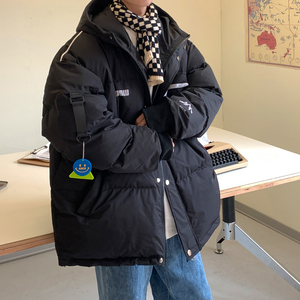 港风冬装 印花连帽加厚保暖羽绒棉情侣棉衣外套 H695 P128 男类图片