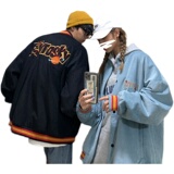 2021ins春季灯芯绒刺绣情侣夹克棒球外套H537P98男类，男装夹克，电商A341