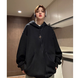 主推中性风美式复古加绒加厚情侣卫衣拼接外套上衣男女H905P78，男装卫衣，电商A341