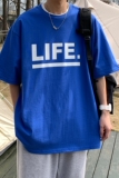 港风夏装印花字母情侣短袖T恤衫大码宽松上衣H723P30男类，男装T恤，电商A341