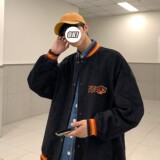 2022ins春季灯芯绒刺绣情侣夹克棒球外套H537P98男类，男装夹克，电商A341