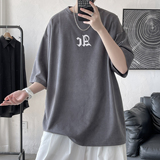 2022港风大皂夏装鹿皮绒印花短袖t恤宽松ins上衣男H731P35，男装T恤，电商A341