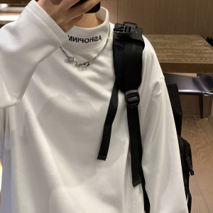 中性风 德绒打底衫半高领加厚内搭绣花情侣卫衣男女H906特批P25图片