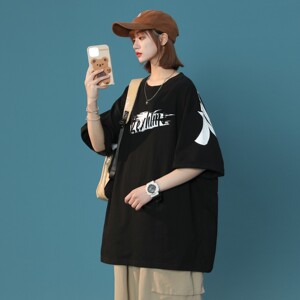 中性风夏装 卡通涂鸦熊情侣短袖大码上衣宽松半袖 H718 P38 女类图片