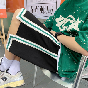 A341 港风织带拼接撞色宽松休闲运动短裤 五分裤男HK04 P38 控48图片