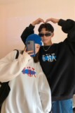 22情侣装春装字母印花情侣卫衣女宽松百搭外套H648P38女类，女装卫衣/绒衫，电商A341