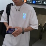 H615P3522夏装夜光反光熊情侣短袖T恤圆领大码半袖男类，男装T恤，电商A341