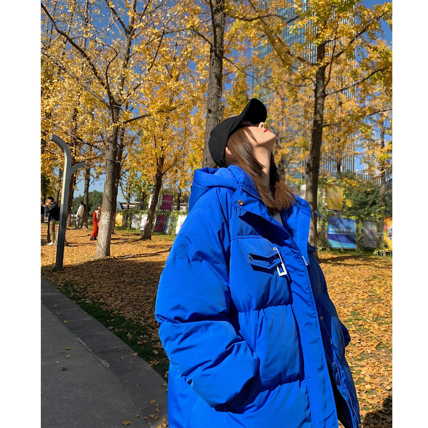 情侣装冬装克莱因蓝连帽加厚保暖情侣棉衣外套H702P138女类,女装棉衣/棉服,电商A341