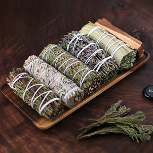 white sage加州白鼠尾草雪松迷迭香水晶净化消磁香薰套装