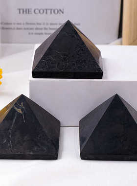 俄罗斯次石墨高矿金字塔摆件黑色宝石瑜伽能量塔工艺家庭及办摆件