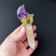跨境天然星星六角水晶柱权杖月亮紫水晶魔法棒权杖万圣节圣诞礼物