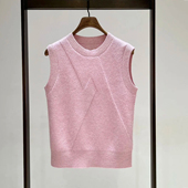 2026春季 新款 法式 深圳南油高端女装 通勤风粉色软糯背心毛针织衫 女