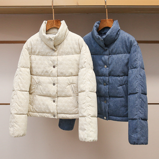 深圳南油高端女装2025冬新款立领面包服羽绒服女短款保暖外套上衣