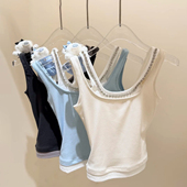 深圳南油高端女装 针织吊带背心女 纯欲风蕾丝花边时尚 2026春季 新款