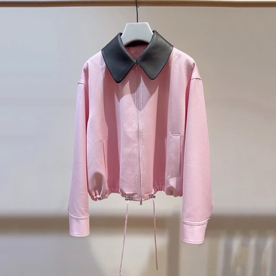 韩系时尚粉嫩高级感百搭夹克外套