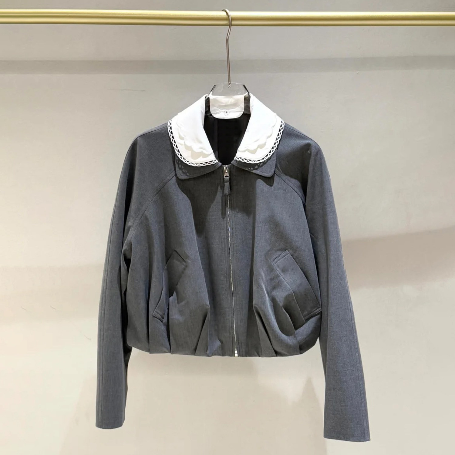 深圳南油高端女装2026春季新款美式复古风百搭显瘦气质夹克外套女