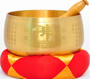 日式纯铜铜磬心经佛字法器瑜伽冥想钵音碗乐器法会用品梵音铜钵