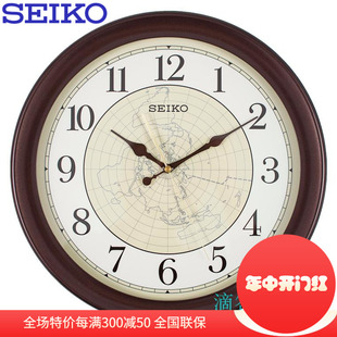 seiko精工挂钟 欧式 现代客厅卧室办公室15寸简约静音钟表QXA709B