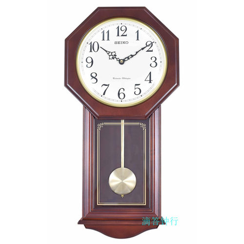 Seiko/精工实木报时挂钟客厅