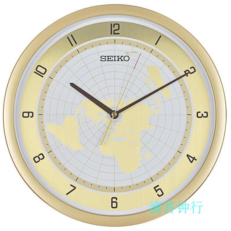 日本精工钟表现代大气仿木艺术挂钟静音家用客厅挂钟QXA814G