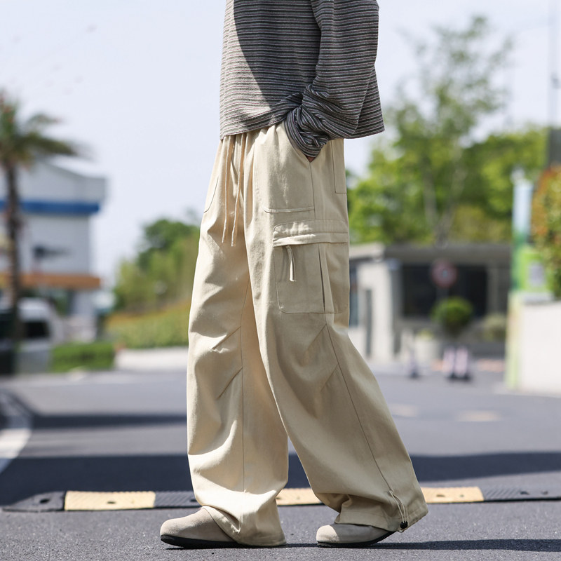 春秋季美式休闲裤男宽松直筒休闲工装潮牌机能户外长裤 K2539P58图片