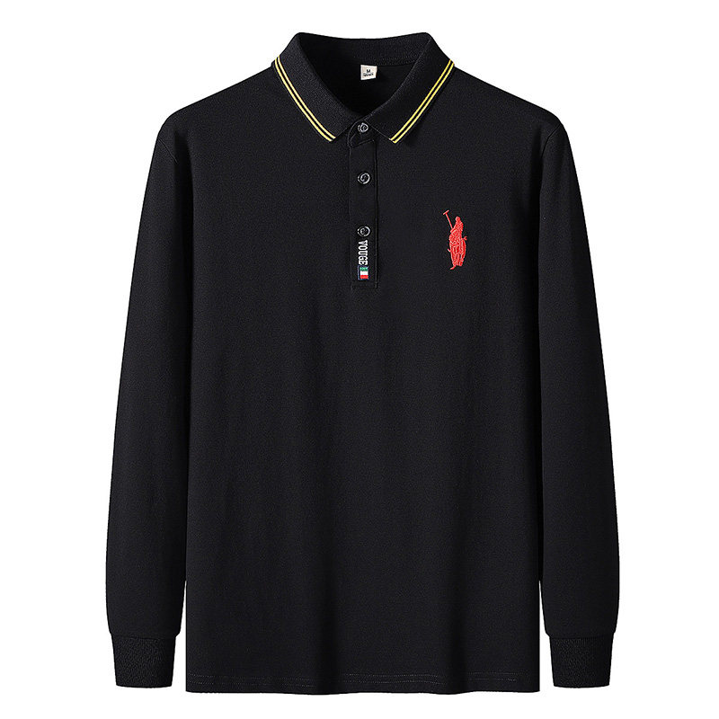 中老年爸爸秋装翻领T恤长袖Polo衫商务春秋男士长袖T恤PL8896P40,男装T恤,星座1410（原1902A）