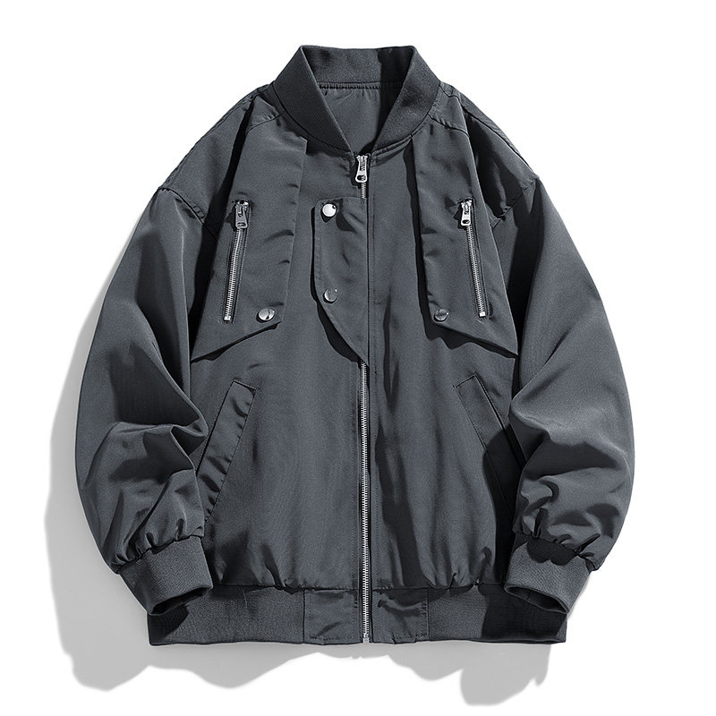 跨境外贸男装皮夹克新拼接男士夹克pu外套机车服皮衣男 JK9383P70图片