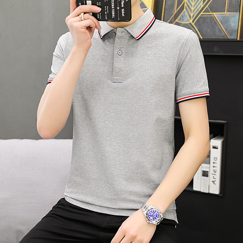 纯棉短袖t恤男夏装修身潮流翻领polo衫男士T恤PL9978P40,男装Polo衫,星座1410（原1902A）