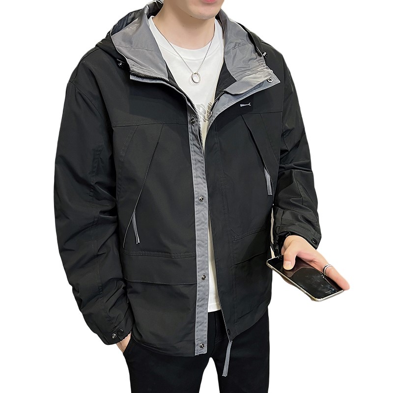夹克外套男士春秋季薄款上衣连帽工装潮牌工装夹克男装JK9151P100,男装夹克,星座1410（原1902A）