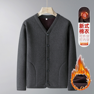 冬季新款中老年装棉衣加绒加厚V领中式棉衣MY502P43图片