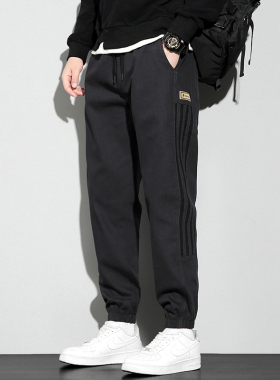 潮牌休闲裤男士春秋束脚宽松工装裤子男款修长裤休闲裤 K666P38