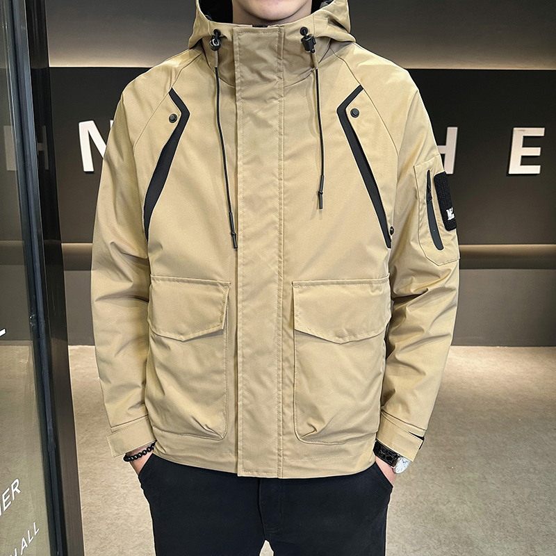 外套男士春秋季薄款上衣连帽工装新款潮牌工装夹克男装JK9189P95,男装夹克,星座1410（原1902A）
