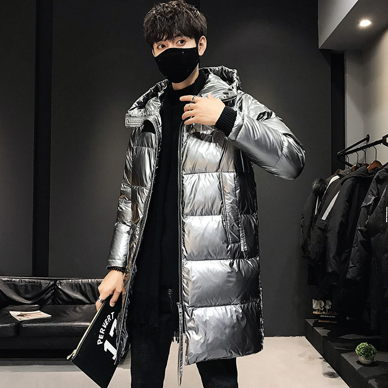 冬季中长款羽绒服男士亮面潮流韩版连帽上衣青年外套YR918-P200,男装羽绒服,星座1410（原1902A）