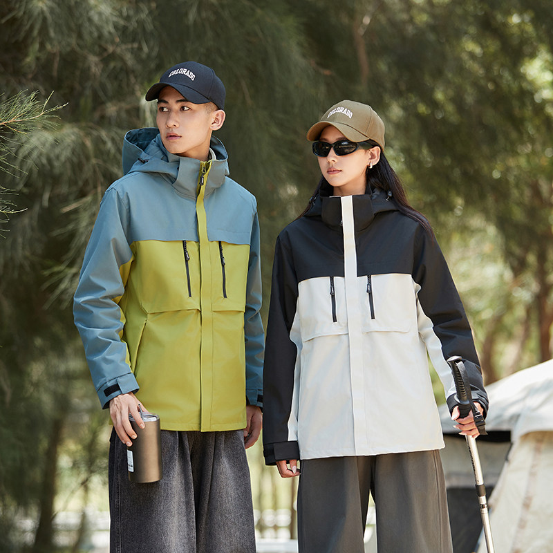 冬季冲锋衣男女两件套三合一可拆卸加厚防风防水登山服CF2606P110图片