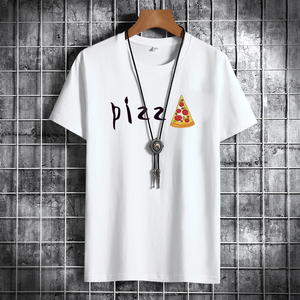 夏季男士短袖t恤潮流潮牌宽松纯棉衣服2021新款DT4791-PIZZ-P15