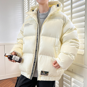 羽绒服男冬加厚保暖连帽短款面包服新标90白鸭绒外套YR2307P140图片