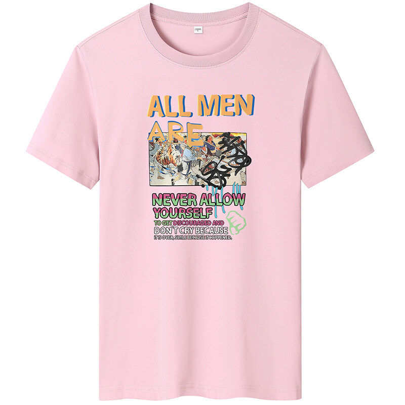 夏季男士短袖t恤潮流潮牌宽松纯棉衣服2024新款DT4532-ALLMEN-P16,男装棉衣,星座1410（原1902A）