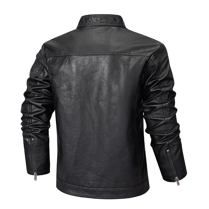 跨境外贸男士外套春秋款皮衣夹克男装PU皮机车服立领皮衣PY603P65,男装夹克,星座1410（原1902A）